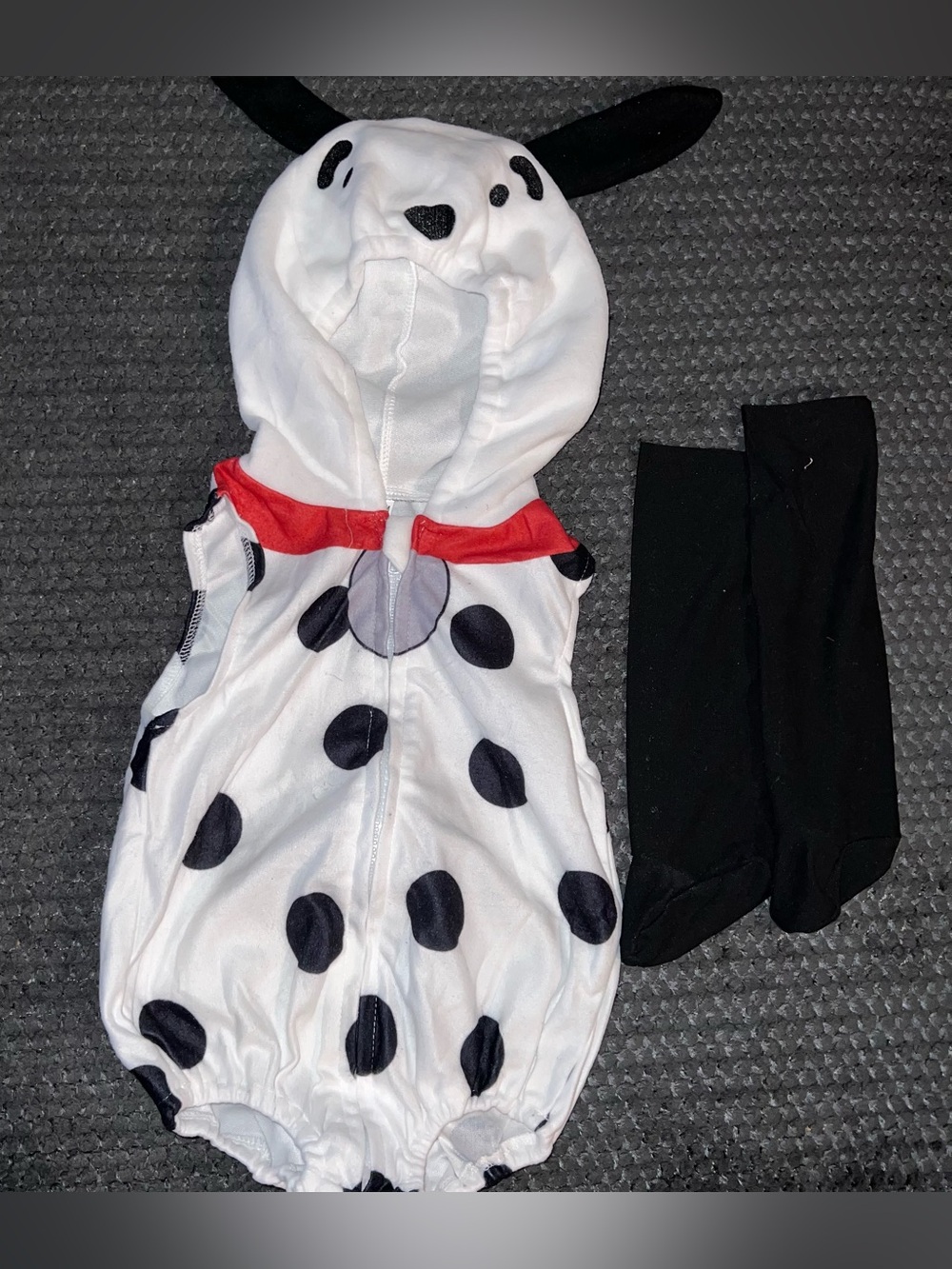 Dalmatian Polka Dot Hooded Kids Costume - White & Black